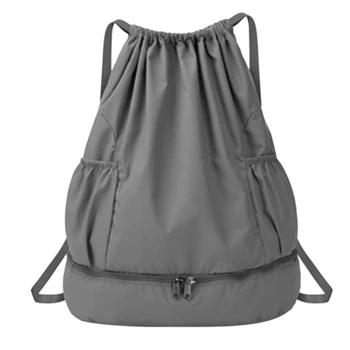 

Compartment Gym Beach Yoga Backpack Drawstring Swim Bag Storage Training Sports Large Capacity Waterproof Dry Wet Separated