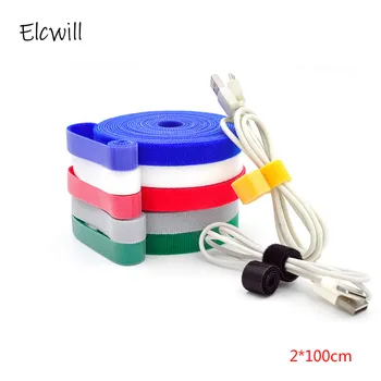

2*100cm Cable Organizer Wire Winder Clip Earphone Holder HDMI Charging Cable Management for IPhone Samsung Xiaomi USB Cable