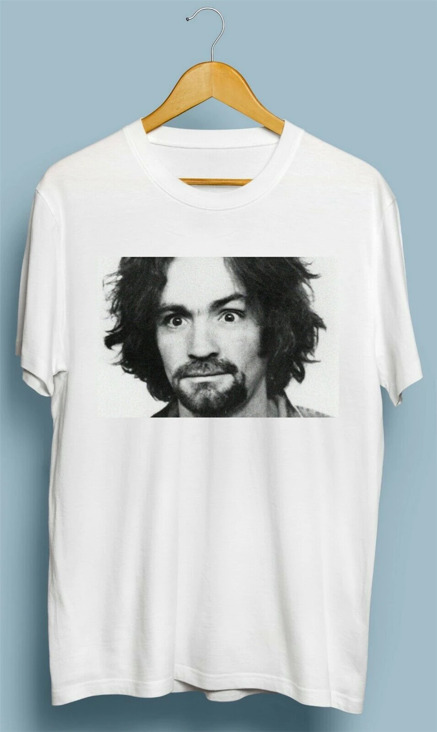 Vintage Charles Manson Charlie Don't Surf Tops Tee T Shirt Size S M L XL 2XL Slim Fit Plus T-Shirt | Мужская одежда
