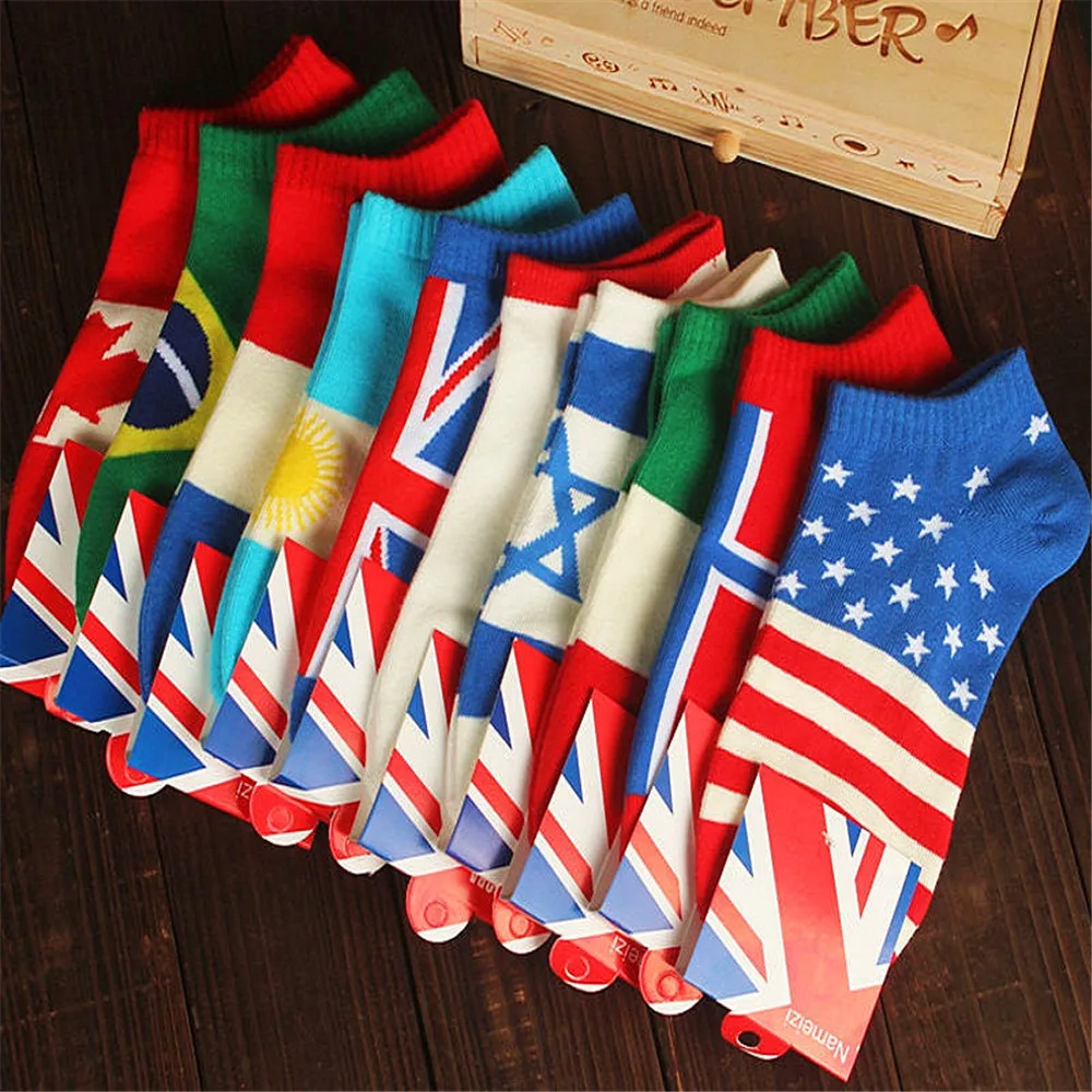 Модные мужские носки с флагом 1 пара новые модные короткие низким вырезом