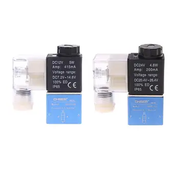 

12V 24V Pneumatic Electric Solenoid Valve 2 Position 2 Port Normally Closed Air Magnetic Valve Hose Connection