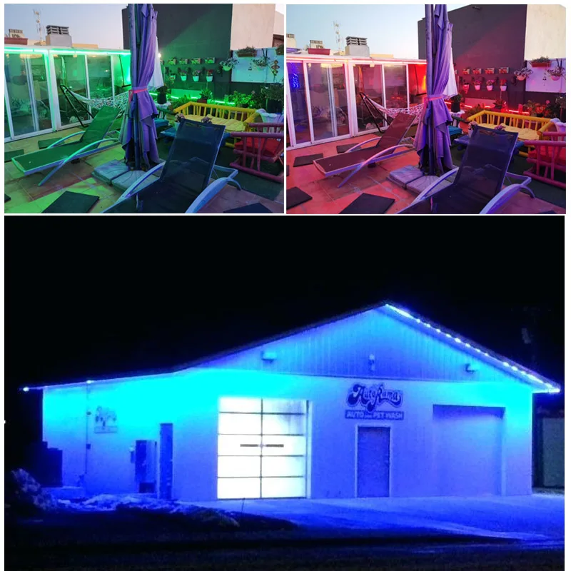 Светодиодная лента 220 В Водонепроницаемая RGB 16 цветов 5050 для улицы 10 м 20 100 с