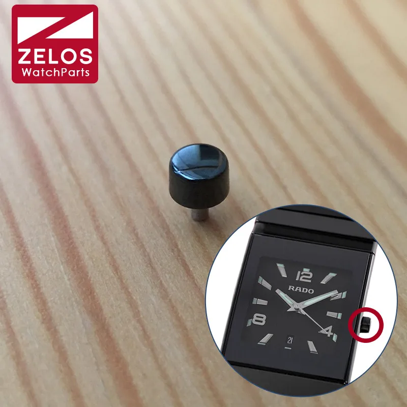 Corona Nera In Acciaio + Ceramica Per Orologio Al Quarzo Modello Vecchio Rado Sintra 152