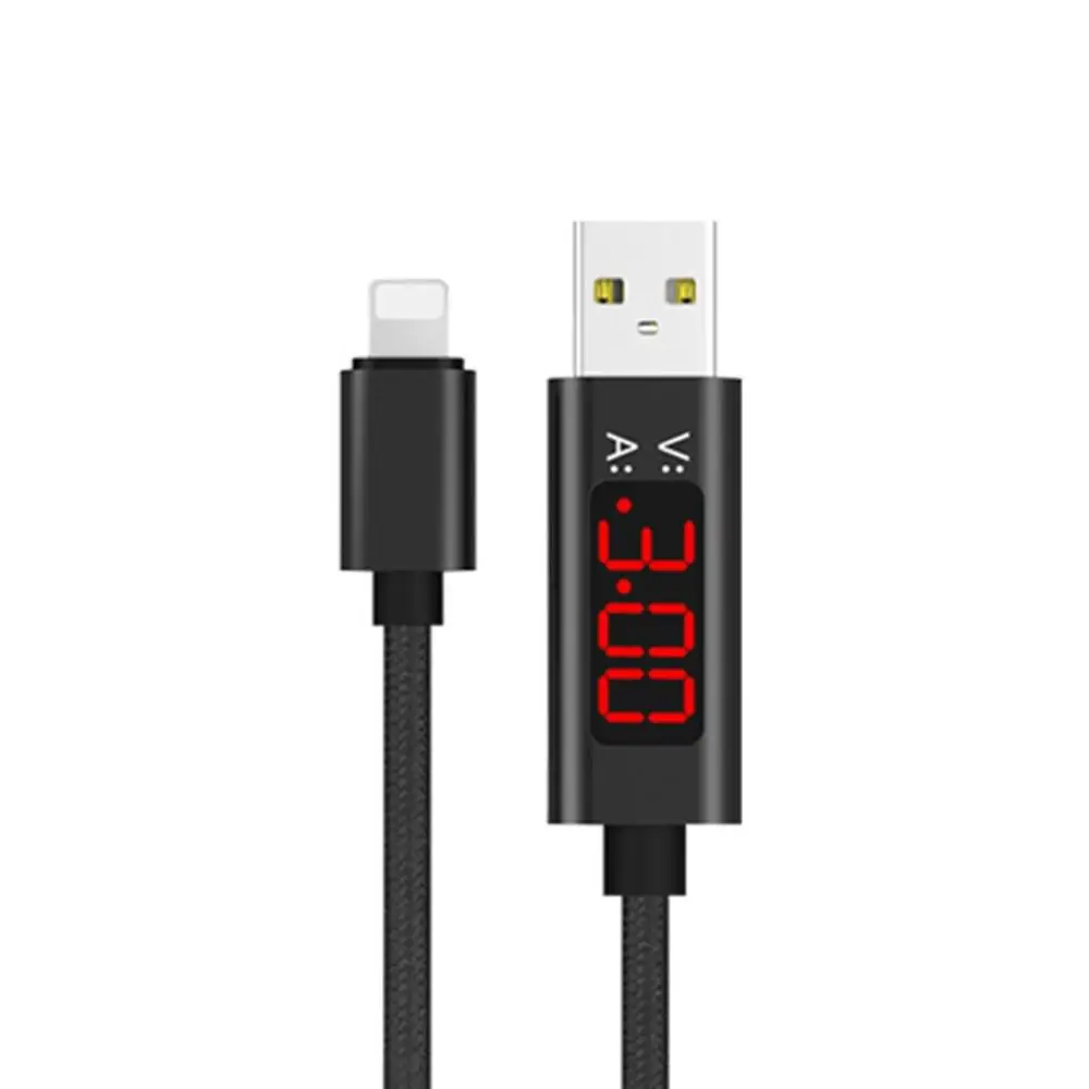 USB Дата-кабель Micro USB для Iphone Тип-C с светодиодный Дисплей умная защита зарядных устройств для мобильных телефонов Powerbank Зарядное устройство тестер линия - Цвет: for apple black