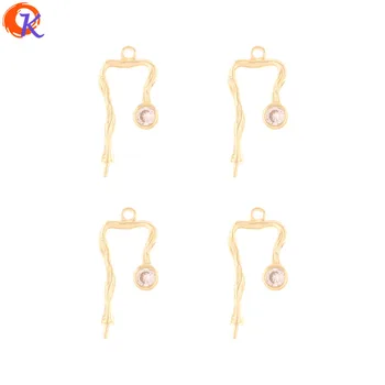

Cordial Design 40Pcs 10*21MM Jewelry Accessories/Hand Made/CZ Charms/Genuine Gold Plating/DIY Making/Earring Findings/Connectors