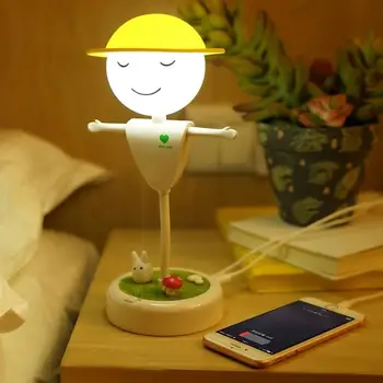 

256*135*110mm LED Scarecrow Night Lamp USB Charging Kid Christmas Gift Bedroom Living Room Decoration More Stable Night Lamp