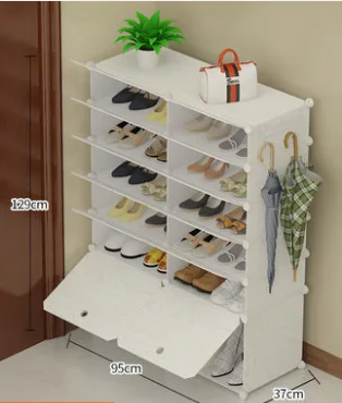Многофункциональная обувь, пластиковый стеллаж для хранения обуви, многослойный экономичный домашний шкаф для обуви, Пыленепроницаемая имитация дерева, нордический Модер - Цвет: 2C6Lbootwhite