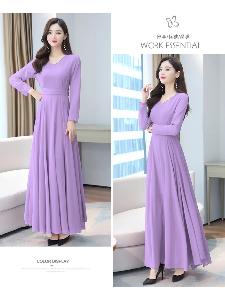 Autumn Winter Vintage Chiffon Boho Midi Dress 2020 4XL Plus Size Sexy Casual Maxi Dresses Women Party Long Sleeve Black Vestidos