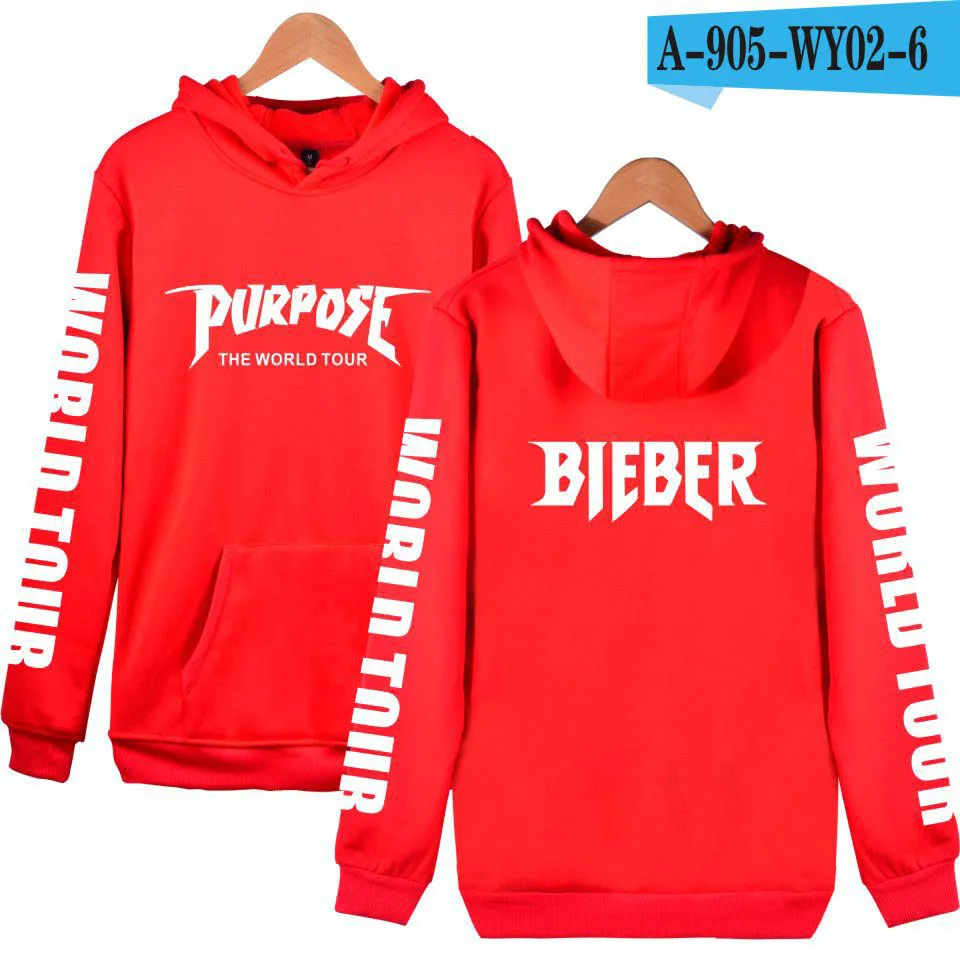 Горячая Джастин куртки Bieber с капюшоном свитшоты известный бренд толстовки высокого качества человек буквы Целевая экскурсионная уличная одежда пуловер - Цвет: red