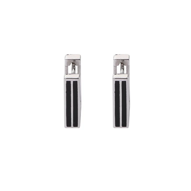 Hemiston 925 пробы серебряные ушные кнопки Двойные квадратные полые Орны для мужчин и