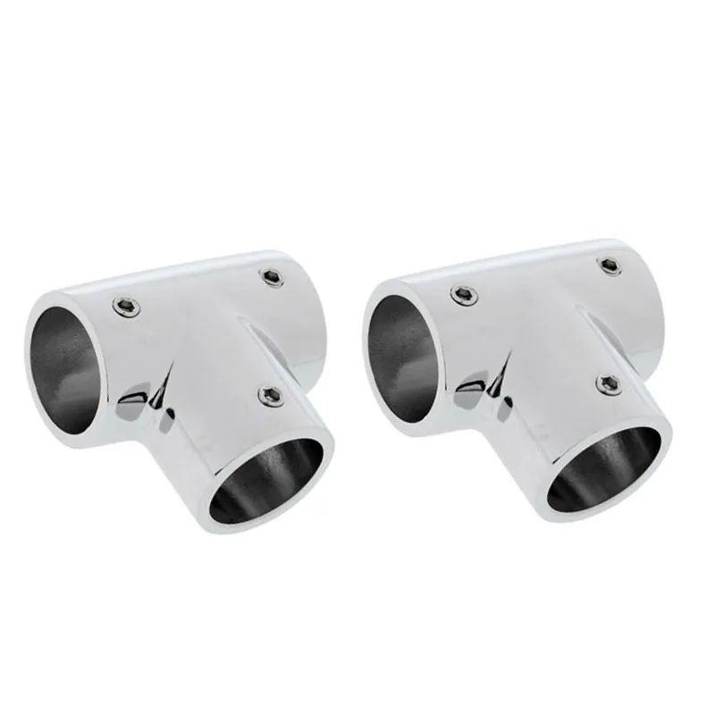

2 Pcs Boat 316 Stainless Steel 25mm Marine 90 Degree Hand Rail Fitting Rail 1" Tee