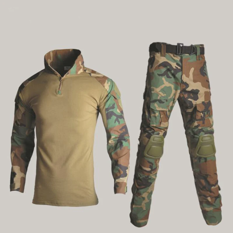 Green Camo Мужская камуфляжная одежда, одежда для охоты, Костюмы Мультикам, тактическая форма для армейской подготовки, боевого страйкбола - Цвет: Green Camo