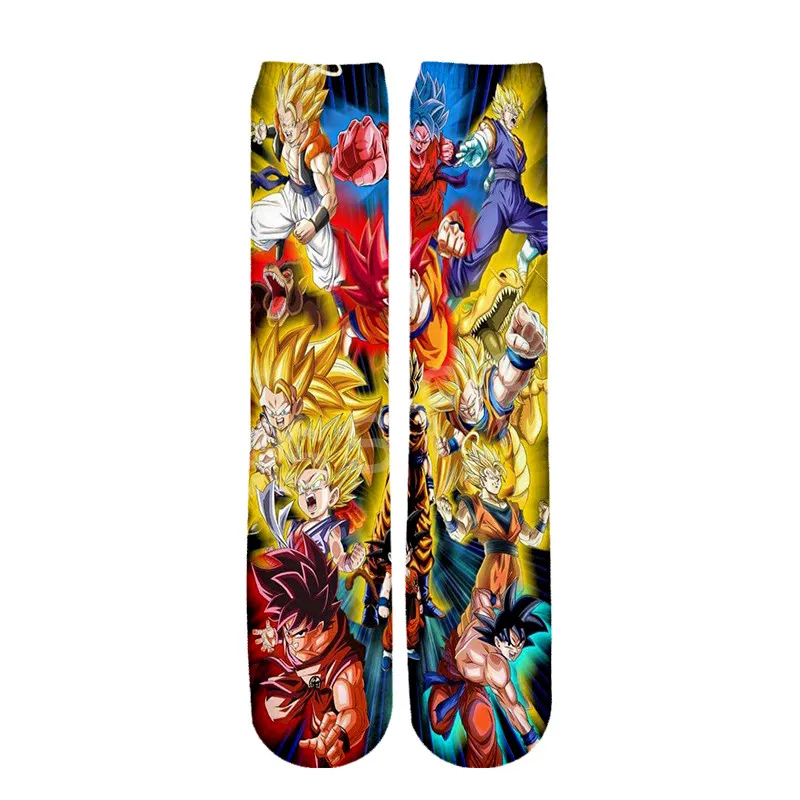 Tessffel Горячая Аниме Dragon Ball Z Goku Saiyan Harajuku, унисекс, Повседневные детские носки, модель 3D полный с рисунком кролика для мальчиков и девочек/мужские/женские разноцветные безбортные носки S-1