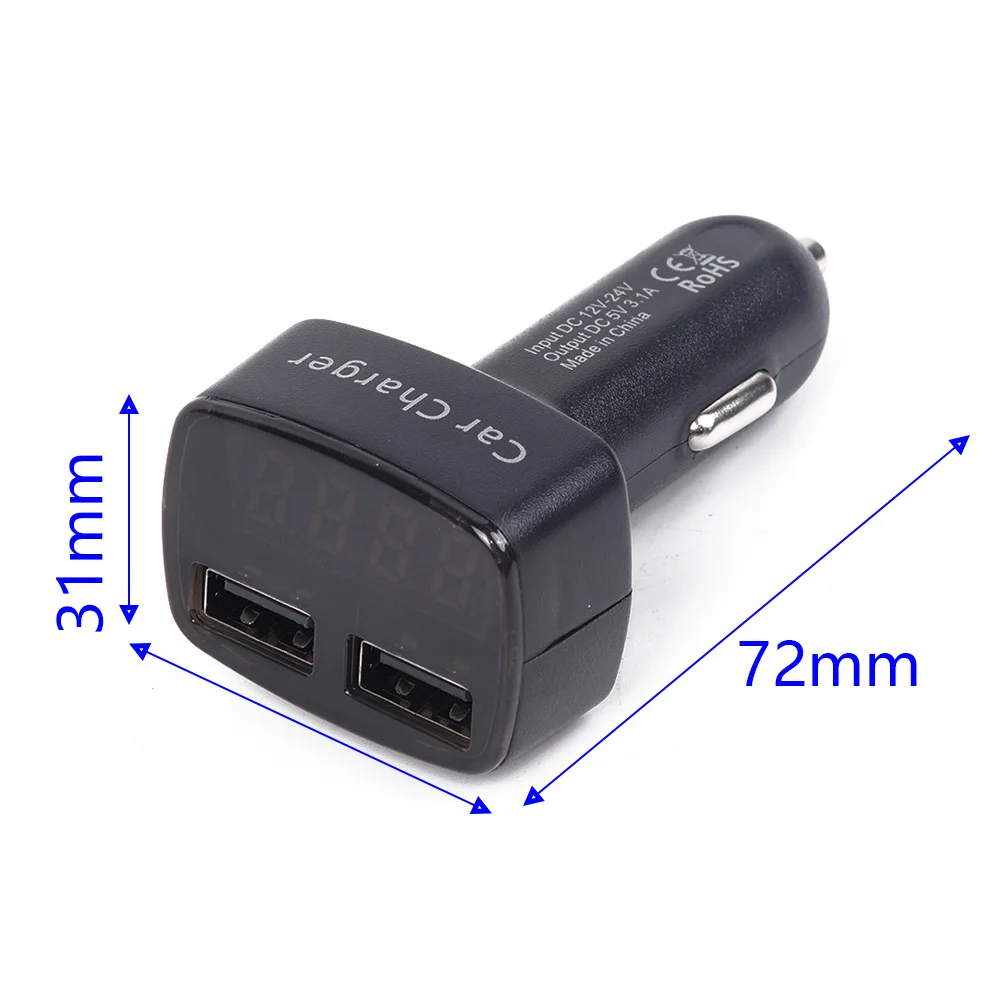 12 V-24 V Авто Вольт Ампер метр двойной USB быстрая зарядка зарядное устройство с светодиодный дисплей