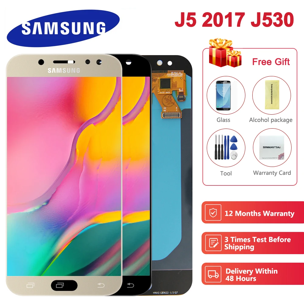 

5.2'' Super Amoled LCD For Samsung Galaxy J5 2017 J530 J530F LCD Display Touch Screen Digitizer Assembly lcd for J5 Pro 2017