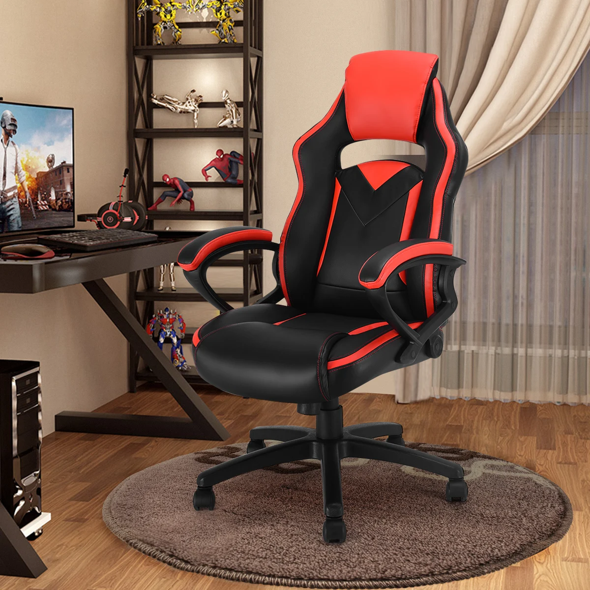 Costway Gaming Chair Executive Office Chair Racing Style Desk Task Computer Chair Swivel