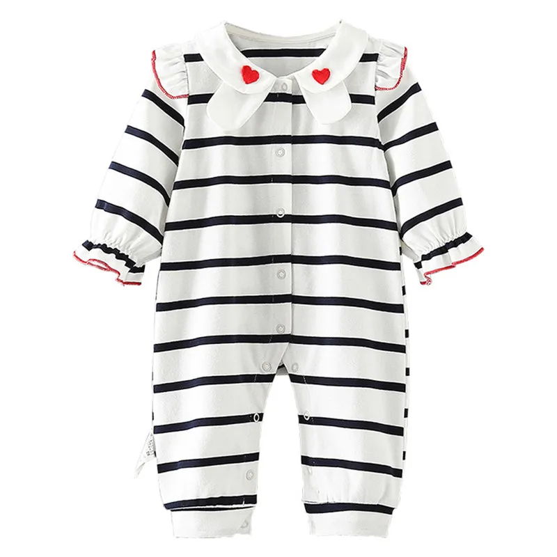

Newborn Baby Girls Romper Long Sleeve Striped Baby Rompers Baby Girls Clothes Toddler Girl Romper Infant Jumpsuit 0-2Y