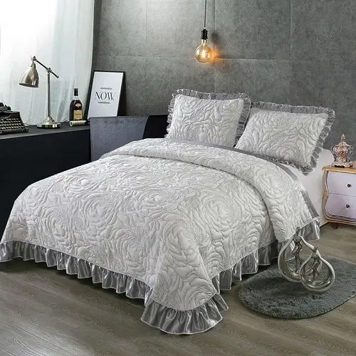 Новое роскошное покрывало для кровати, покрывало для кровати King queen, комплект покрывало для матраса, покрывало, наволочка couvre lit colcha de cama 40 - Цвет: 3
