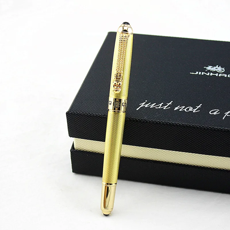 1 X передовая перьевая ручка Jinhao с золотыми резными волнистыми линиями клипса