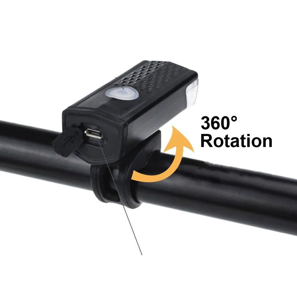 Excellent USB Rechargeable LED Bike Bicycle Cycling Front Light Headlihgt Lamp Torch PC ABS 30-50Meters At Night  Li-Poly Battery  #PEX 2