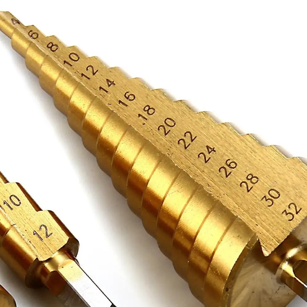 HSS Titanium Coated Step Drill Bit Drilling Power Tools for Metal High Speed Steel Wood Hole Cutter