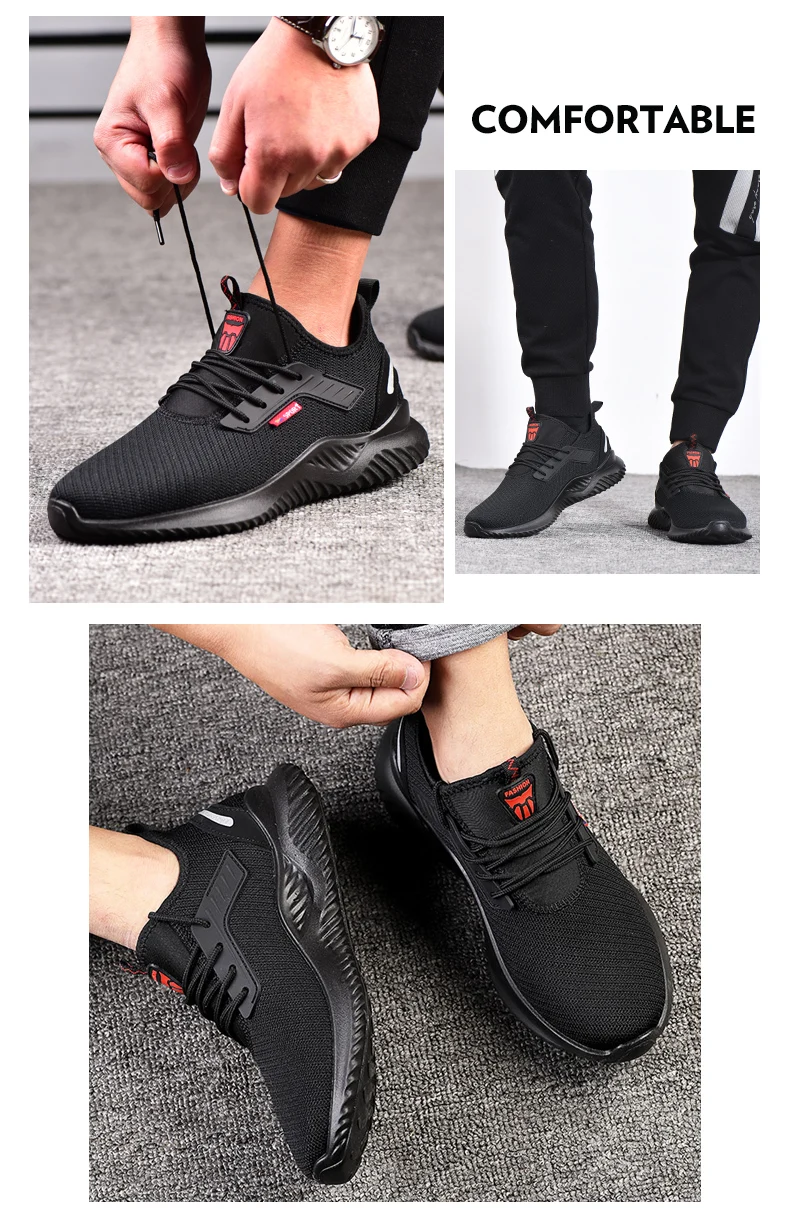 Work Safety Shoes Anti-Smashing Steel Toe Puncture Proof Construction Lightweight Breathable Sneakers shoes Men Women is Light