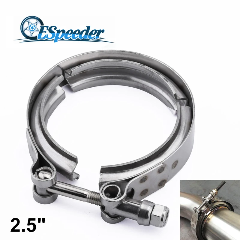 

ESPEEDER 2.5" Steel Stainless Exhaust V Band Clamp 63mm V-band Quick Release Clamp Universal Clamps