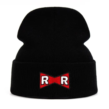 

Dr.Gero Cotton Embroidery Casual Beanie for Men Women Knitted Winter Hat Solid Hip-hop Skullies Bonnet Unisex Red Ribbon Army