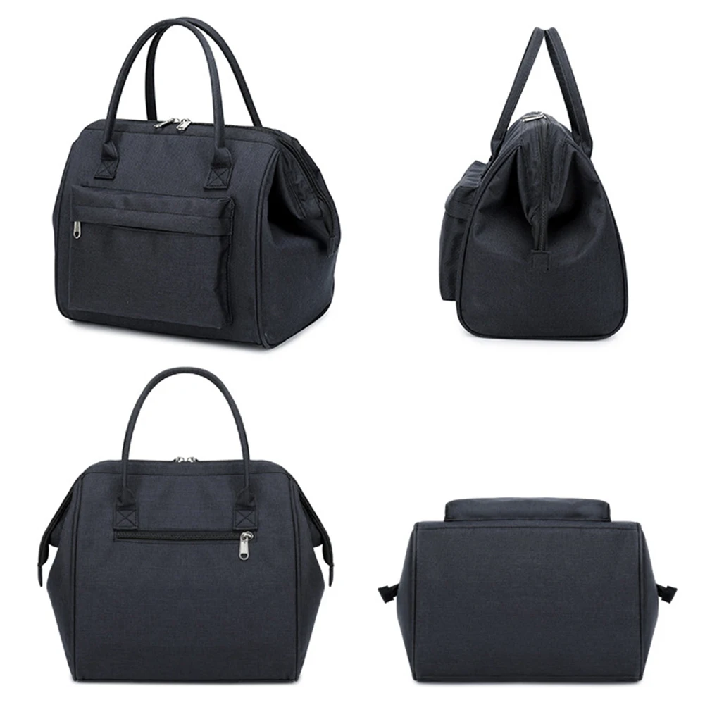 

Picnic Delivery Tote Multifunction Lunch Bag Carry Zipper Pouch Wear Resistant Stylish Oxford Cloth Handle Large Insulated