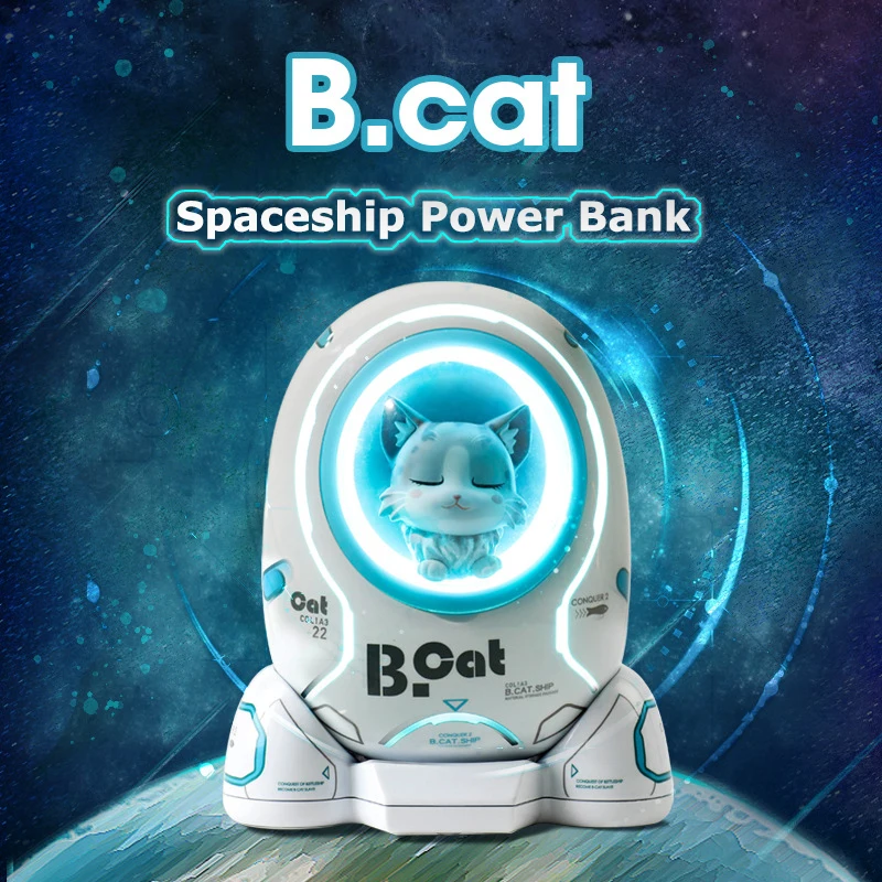 Cute Space Capsule Night Light Power Bank 10000mAh Fast Portable Charger For Samsung Xiaomi Poverbank Mobile External Battery