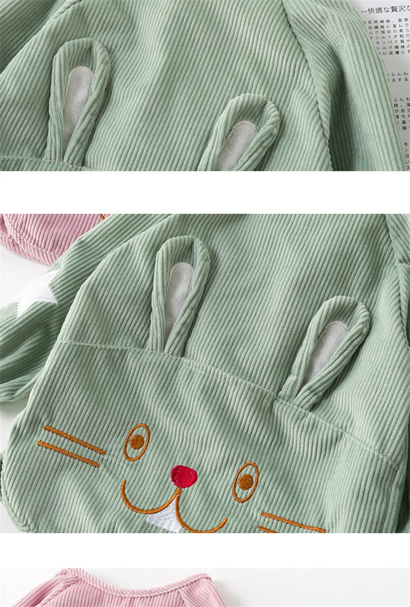 Boy Girl Cartoon Feeding Bibs Baby Extra Soft Natural Cotton Bibs Children Warming Corduroy Drawing Anti-dirty Long Sleeve Apron