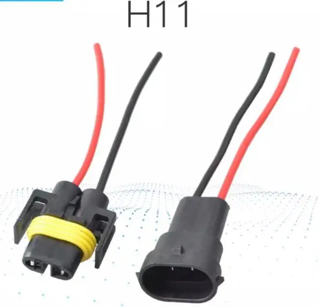 2/4/10/20sets/lot 2 Pin H11 Female Male Car Auto Bulb Connector Plug Wiring Harness Pigtail For HID LED Headlight Fog Light Lamp |