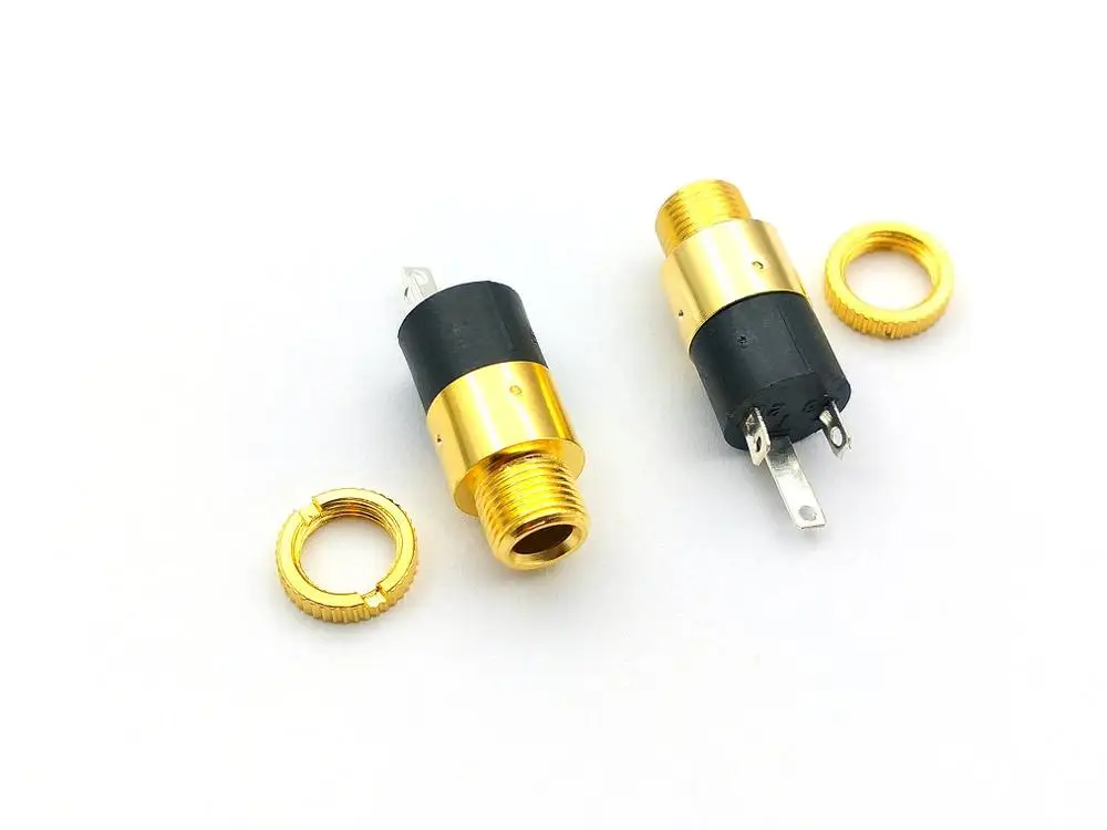 100pcs 500pcs 3 5MM socket Stereo Female Socket Jack with Screw 3 5 Audio Video Headphone Connector GOLD PLATED