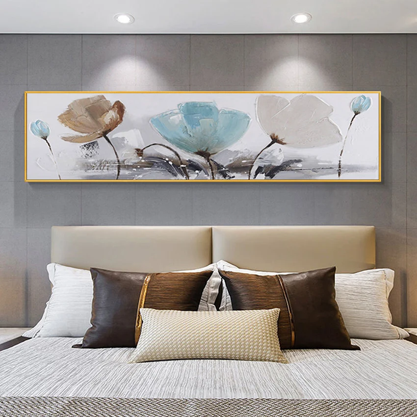 

Custom Handmade Canvas Abstract Oil Painting Beautiful Flowers Home Decor Art Mural Living Room Bedroom Sofa Wall Hanging Poster
