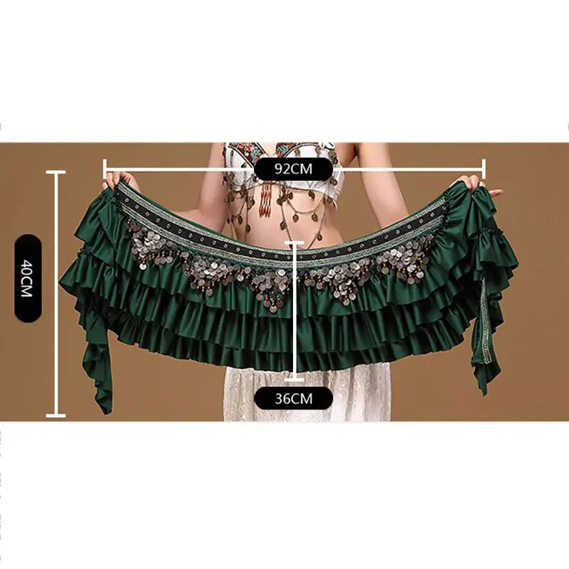 Belly Dance Waist Chain Retro Color Ding Copper Coin Hip Towel Loud And Long Waistband Tribal Belt