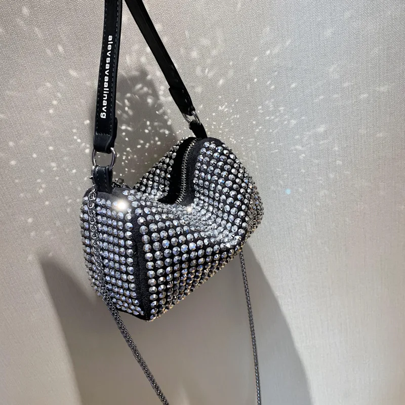 Яркая Бриллиантовая маленькая цилиндрическая сумка модная женская сумки на