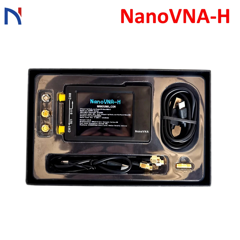 NanoVNA-H Vector Network Analyzer 50KHz~1.5GHz Nano VNA Shortwave HF VHF UHF UV Antenna Analyzer + Battery + LCD + Plastic Case