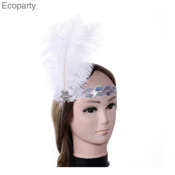 

And Gatsby Costume Headpiece White Feather Party Pattern Type Style Material The 1920s Bridal Tiara