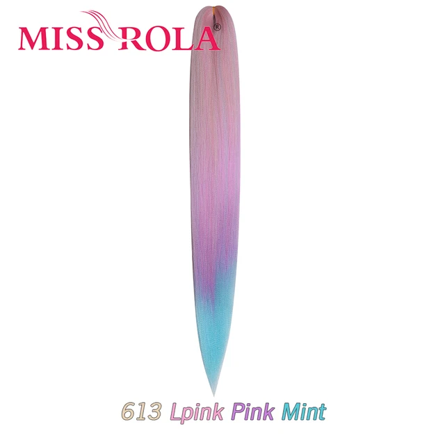 Miss Rola Synthetic 30 Inch 100g Kanekalon Hair Braid Yaki Straight Pre Stretched Pink Wholesale Bulk Hair Extension Jumbo Braid P1B/613
