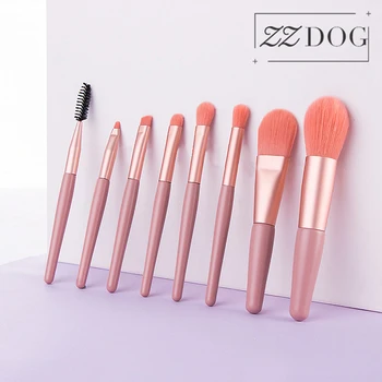 

ZZDOG 8Pcs Portable Makeup Brushes Set Eye Shadow Powder Foundation Eyebrow Eyelash Blending Cosmetic Beauty Tools Kit With Bag