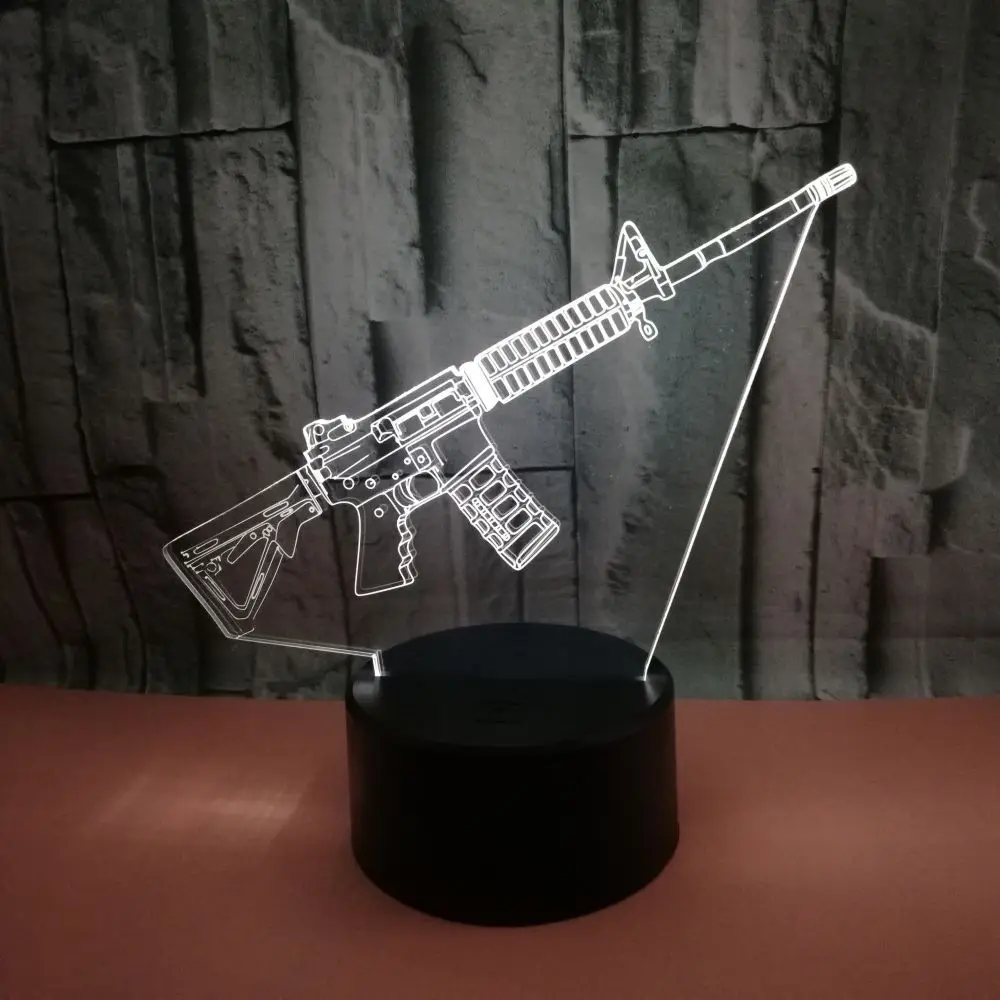 Акриловый стрелочный пистолет Модель светодиодный 3D иллюзия ночник USB сенсорный датчик RGB детский подарок настольная лампа 7 цветов Изменение