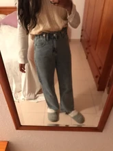 Vaqueros de cintura alta para mujer, Pantalones rectos de pierna ancha a la moda, holgados, cómodos, informales, ropa de mezclilla, pantalones bombachos