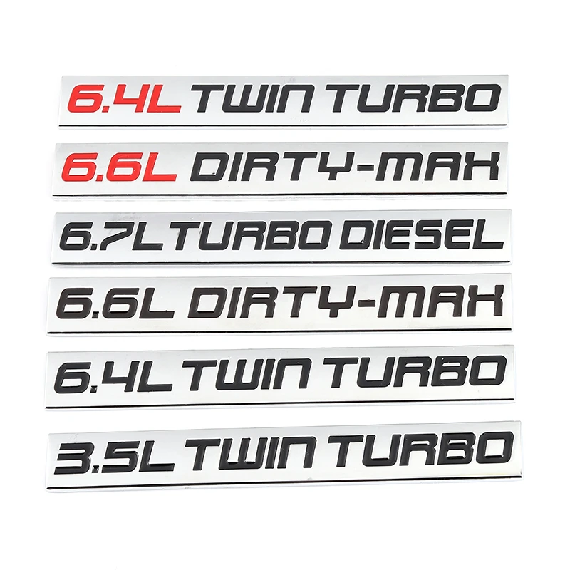3d金属3 5l 6 4lツインターボ6 6l汚れ最大6 7lターボディーゼルロゴ車のステッカーエンブレムバッジデカールbmwアウディジープ土地ローバー Car Stickers Aliexpress