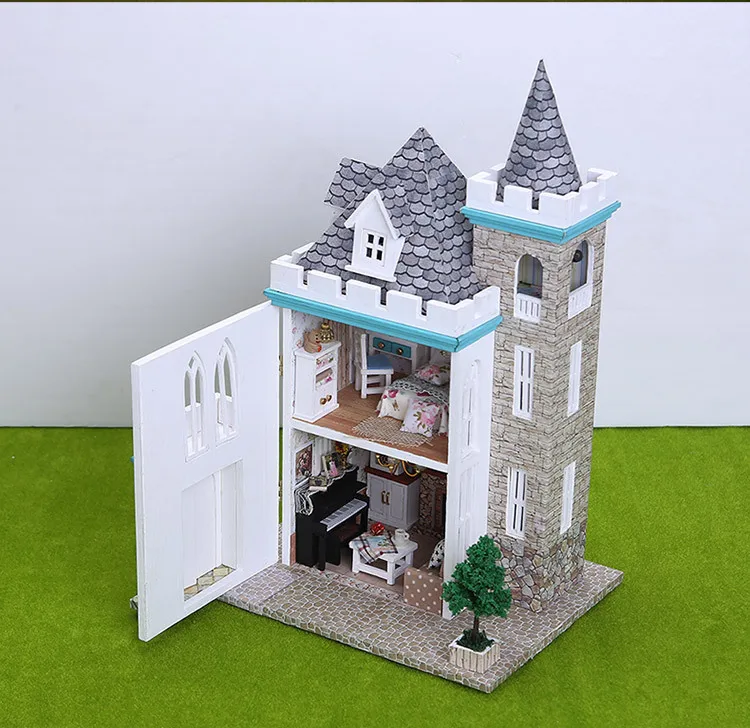 3D деревянный кукольный дом мебель для вилл DIY Миниатюрная модель светодиодный свет 3D деревянный кукольный домик рождественские подарки игрушки