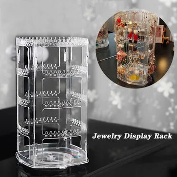 

Jewelry Display Stand Bracket Ladies Necklace Earrings 360-degree Rotation 4-layer Display Cabinet Jewelry Storage Rack #30
