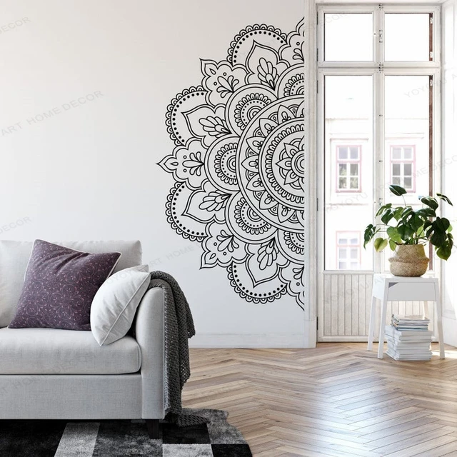 Mandala Sticker Wall Big Size, Mandala Half Wall Sticker