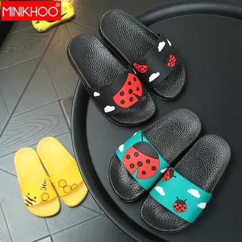 

2020 New Children Slipper Boy Girl Beach Funny Insect Shoes Bedroom Slippers Kids Cute Summer Bathroom Shoes Ladybug Sandals