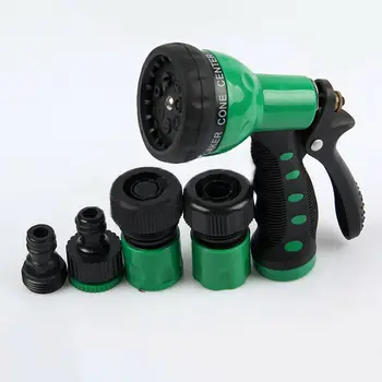 

7 Patterns Dial Garden Hose Pipe Spray Gun Yard Soft Grip Water Sprayer kit Tool