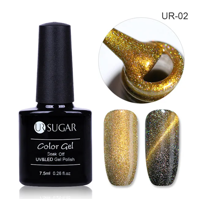 Holographic 2 Ur Sugar 7,5 мл 9D Гель-лак для ногтей с эффектом «кошачий глаз» лак Хамелеон для использования с магнитом УФ Гель-лак 5D Фиолетовый Синий замачиваемый УФ светодиодный Гель-лак для ногтей - Цвет: Holographic 2