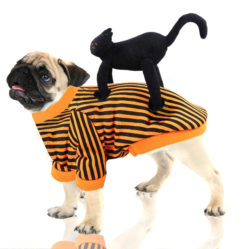 

Dog Costume Halloween Cat Clothes Funny Black Cat standing Clothes Pet Party Cosplay Special Events Apparel Outfit
